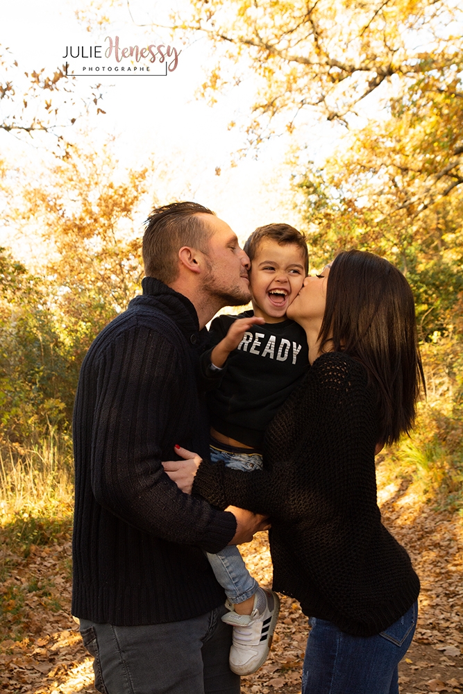 photographe, famille, extérieur, couple, nature, forêt